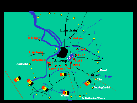 Belgian defensive positions at Antwerp